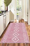 Pembe Kaymaz Taban Yıkanabilir Moroccan Mutfak Halısı AR358P