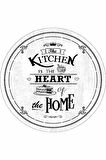 Beyaz Kaymaz Kitchen Yazılı Yuvarlak Mutfak Halısı AR508