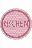 Pembe Kaymaz Kitchen Yazılı Yuvarlak Mutfak Halısı AR548
