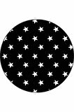 Siyah Yıldızlı Kaymaz Taban Yıkanabilir Yuvarlak Halı AR605