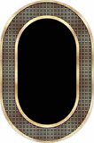 Siyah Gold Çerçeveli Kaymaz Tabanlı Hol Halısı Oval AR727
