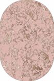 Pembe Mermer Görünümlü Oval Banyo Klozet Paspas Seti BS064