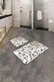 Kemik Deniz Kabuklu Banyo Halısı Klozet Paspas Seti BS208