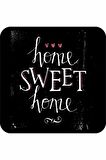 Siyah Home Sweet Home Banyo Halısı Klozet Paspas Seti BS301
