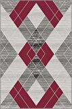 Kırmızı Geometrik Kaymaz Tabanlı Dekoratif Halı DD06