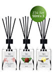 Japon Kiraz Çiçeği, Sandal Ağacı, Vanilya Çubuklu Oda Kokusu Esansiyel Uçucu Yağ 50 ml x 3'lü Set