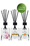 Lilyum, Mandalina, Mango Çubuklu Oda Kokusu Esansiyel Uçucu Yağ 50 ml x 3'lü Set