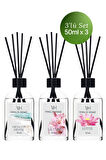 Okyanus Esintisi, Lilyum, Lotus Çubuklu Oda Kokusu Esansiyel Uçucu Yağ 50 ml x 3'lü Set