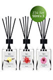 Vanilya, Afrodizyak, Amber Çubuklu Oda Kokusu Esansiyel Uçucu Yağ 50 ml x 3'lü Set