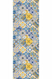 Sarı Çini Desenli Premium Masa Örtüsü Runner RNR046
