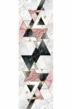 Pembe Geometrik Desenli Premium Masa Örtüsü Runner RNR092