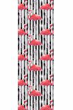 Pembe Flamingo Desenli Premium Masa Örtüsü Runner RNR354