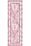 Pembe Çerçeveli Desen Premium Masa Örtüsü Runner RNR400