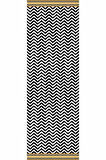 Siyah Zigzag Desenli Premium Masa Örtüsü Runner RNR433