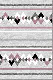 Pembe Zigzag Kaymaz Tabanlı Makinede Yıkanabilir Halı RT04