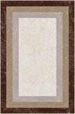 Kahverengi Çerçeveli Kaymaz Tabanlı Dekoratif Halı RV102