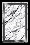 Siyah Silver Çerçeveli Kaymaz Tabanlı Dekoratif Halı RV109