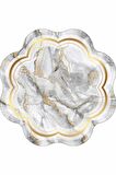 Gri Gold Çerçeveli Kaymaz Tabanlı Lazer Kesim Halı RV306