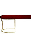 Viego Gold Bordo Puf - Lüks Metal Gold Ayak, Chester Model Yatak Ucu Bench Puf