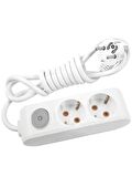 Viko Multi Let (2'Li) İkili Priz Topraklı Anahtarlı Kablolu 3 (Üç) Metre