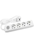 Viko Multi Let (4'Lü) Dörtlü Priz Topraklı Anahtarlı Kablolu 5 (Beş) Metre (8 Adet)