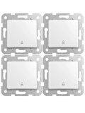 Viko Linnera Zil Anahtarı Beyaz (Çerçeve Dahil) 90440006 (4 Adet)