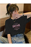 MALKOÇBEY VINTAGGE BASKILI OVERSİZE UNİSEX BASİC T-ŞHİRT