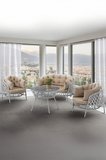 Viola Serisi 1. Sınıf 2+1+1 Beyaz Rattan Cappucino Minder Bahçe Balkon Oturma Koltuk Takımı