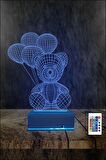 3D Lamba Hayvan Temalı Ayıcık Tasarımlı Gece Lambası Masa Lambası