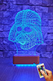 StarWars Darth Vader 3d Led Gece Lambası 16 Renk Doğumgünü Hediyesi