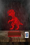 3D 3 Boyutlu LED Gece Lambası Dinozor Modelli Hediyelik 16 Renkli Masa Lambası