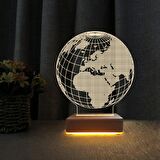 Öğretmenler Günü Hediyesi Dünya Tasarımlı 3d Lamba, Öğretmen Hediyesi Gece Lambası