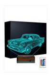 3d Lamba Ilizyon Masa Gece Lambası 16 Renk Kumandalı Klasik Araba Retro Amerikan V2