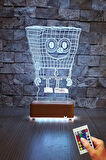 SüngerBob Tasarımlı 3d Led Gece Lambası 16 Renk Doğumgünü Hediyesi