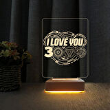I Love 3000 Demir Adam Gece Lambası 3D Doğum Günü Hediyesi 