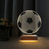 Futbol Topu 3d Led Lamba Çocuk Odası Gece Lambası 