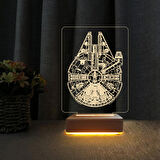 Star Wars Gemi Çocuk Odası Gece Lambası 3D Doğum Günü Hediyesi 