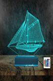 3d 3 Boyutlu Led Gece Lambası Yelkenli Gemi Model Masa Lambası