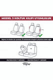Ford Courier Ticari  Hafif Ticari 2014 Aracınıza Uyumlu Koltuk Kılıfı Vira Ticari Siyah Kırmız