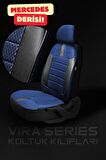 Dacia Logan Mcv Station Vagon 2013-2017 Aracınıza Uyumlu Koltuk Kılıfı Ticari Mavi Siyah