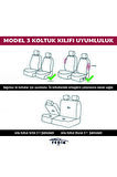 Renault Megane-3 Hatchback  2009-2015 Aracınıza Uyumlu Koltuk Kılıfı Ticari Siyah Krm