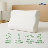 Ortopedik Visco Boyun ve Omurga Destek Yastığı – Yan ve Sırt Üstü Uyku İçin Ergonomik Konfor
