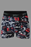 Erkek Desenli Premium Penye Pamuklu Likralı Boxer - 10'lu Set