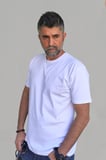 Erkek Beyaz-siyah-laci-yeşil Slim Fit Bisiklet Yaka Pamuk Elastan 4'lü Basic Tişört