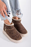 Viola Kalın Taban Bilek Boy Ugg Leopar