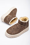 Viola Kalın Taban Bilek Boy Ugg Leopar