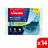 Vileda 14 Paket 2'li Pro Clean Viskoz Selüloz Bulaşık Süngeri 