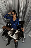 PARLAK KRUVAZE BODYSUİT - Saks
