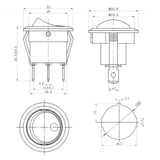 IC-132A Yuvarlak Nokta Işık Anahtar On-Off 3P 12V Yeşil