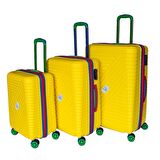 Vayomy Colours PP Line Orta Boy Sarı Valiz 2 Yıl Garantili